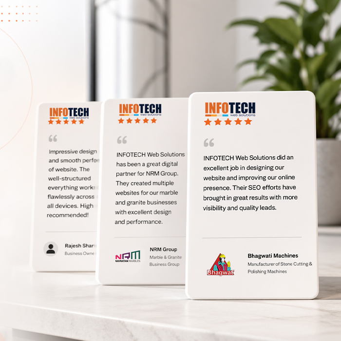 INFOTECH Web Solutions 4.9 star client testimonial